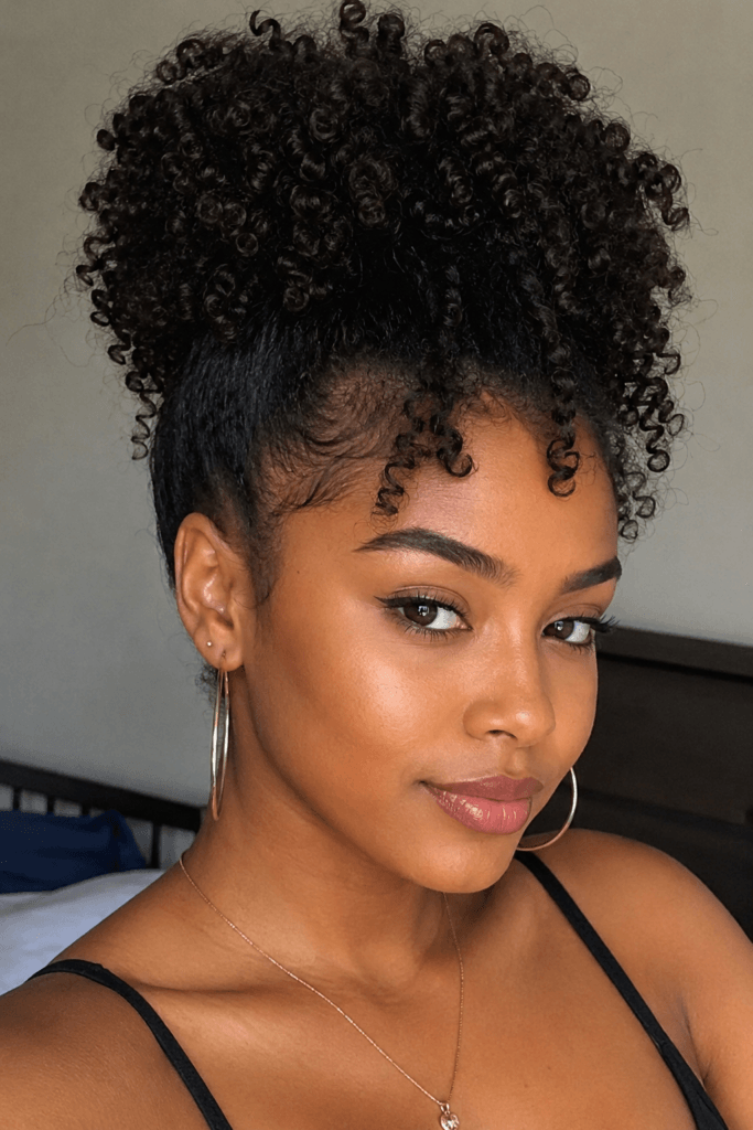 High puff with defined curls