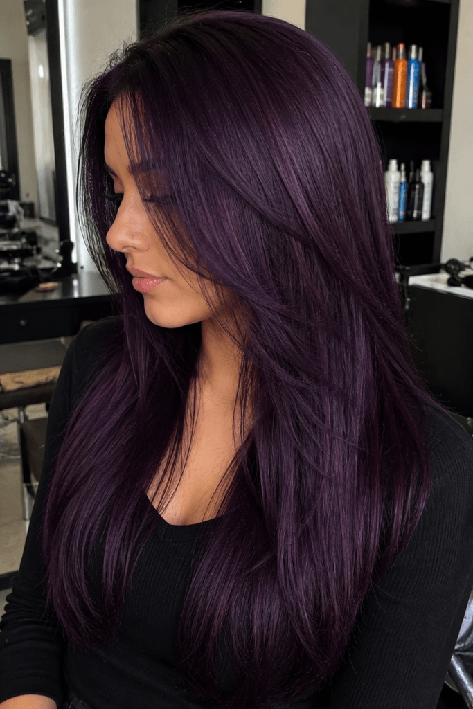 Long straight purple layers