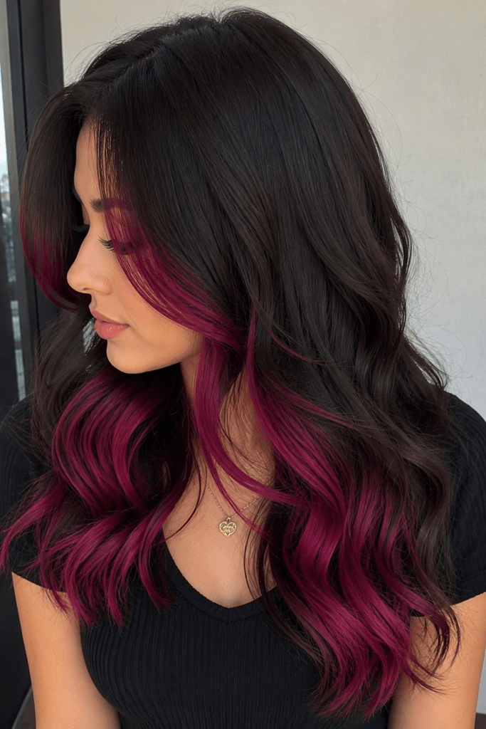 Magenta peekaboo panels