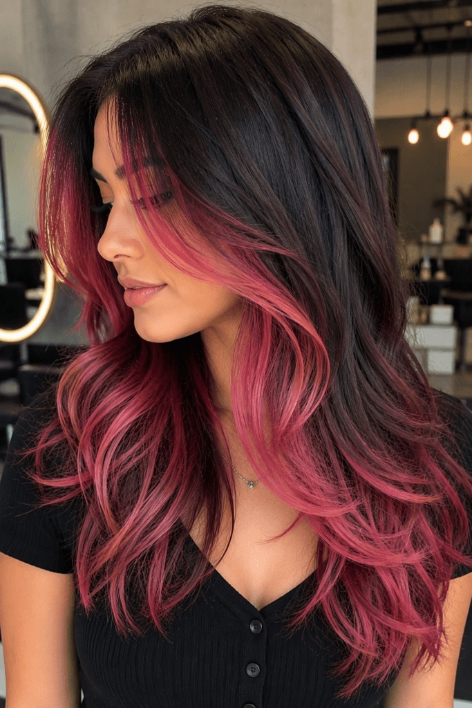 Strawberry pink peekaboo with layers