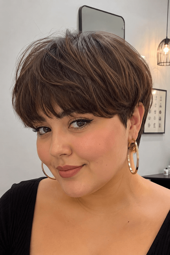 Textured bowl cut with soft bangs