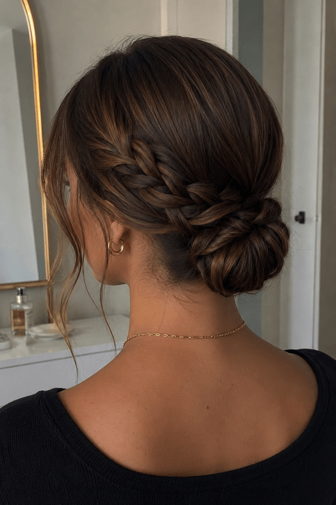 The low braided bun