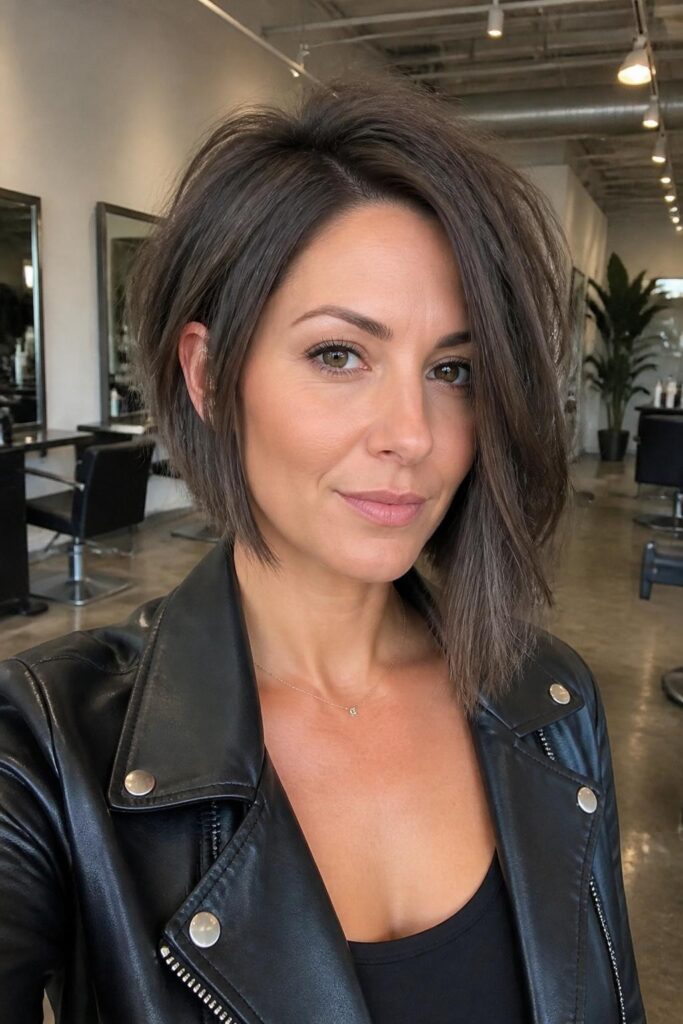 Asymmetrical choppy bob