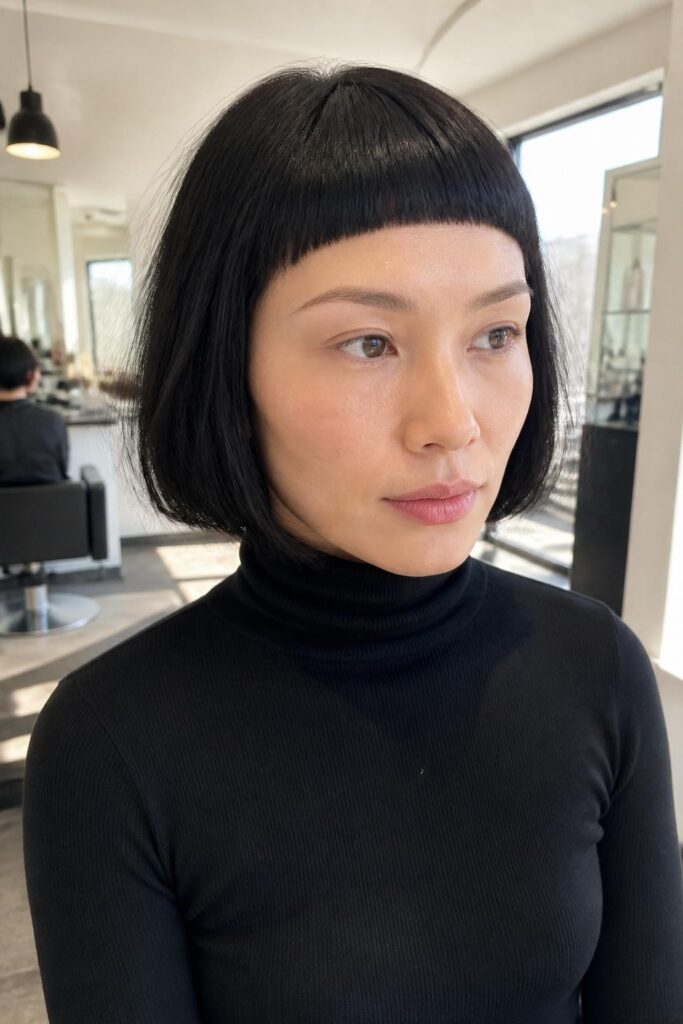 Baby bangs with a blunt bob 683x1024 1