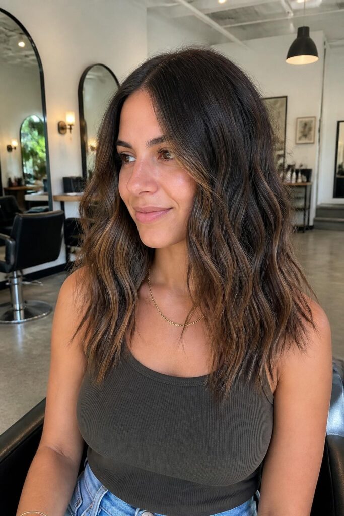 Beachy waves with a middle part