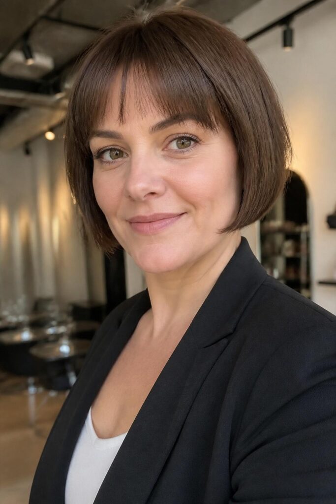 Blunt bob with wispy fringe
