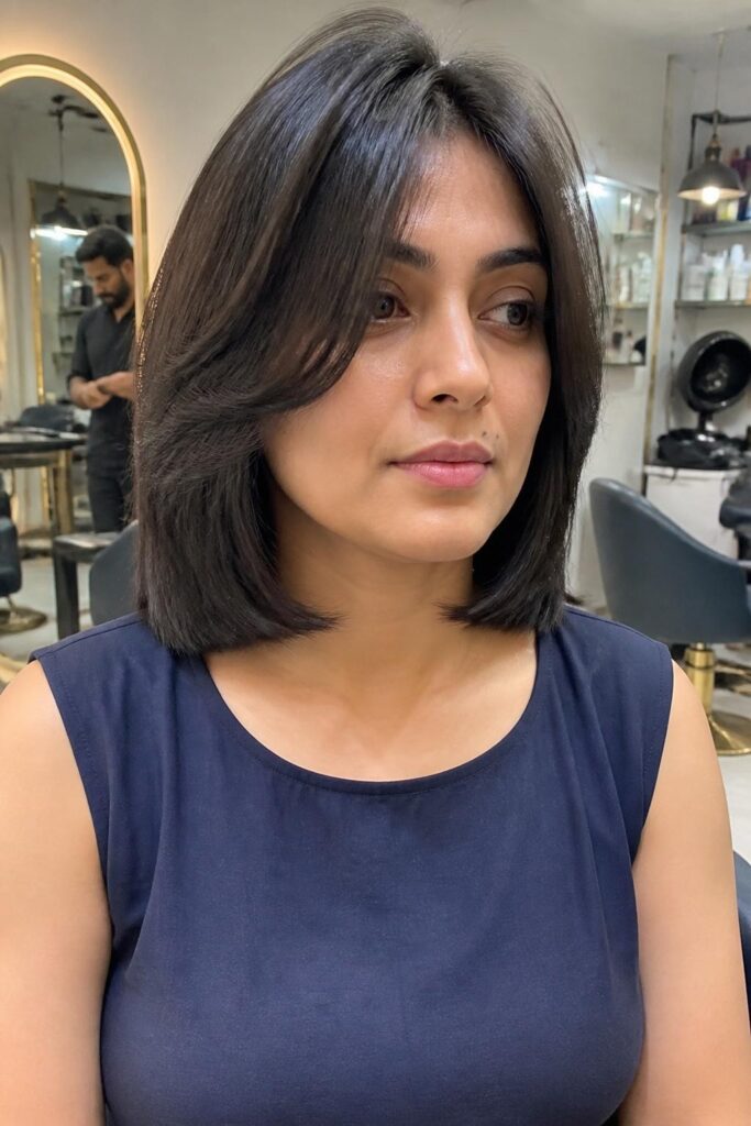 Blunt butterfly bob