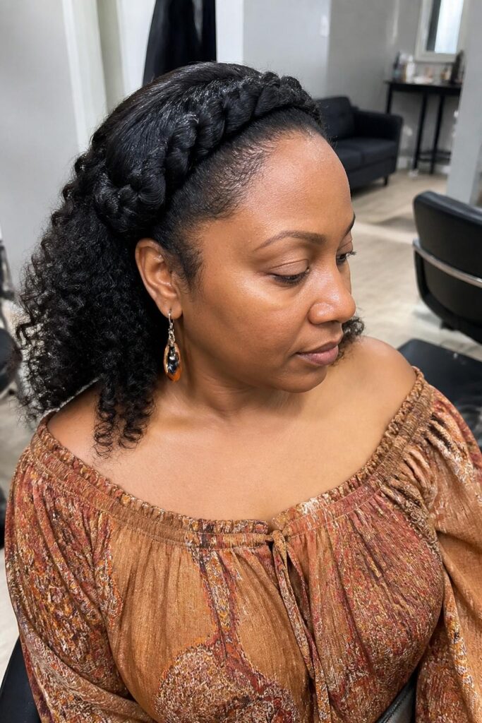 Braided crown quick weave