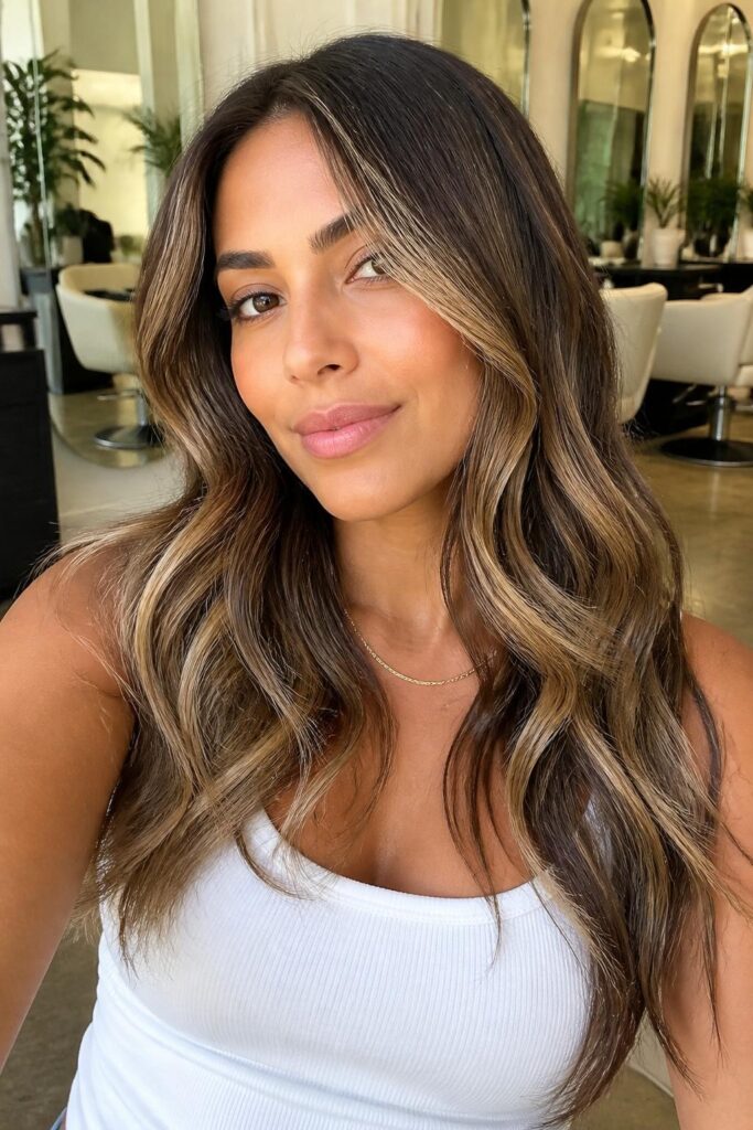 Bronde highlights for tan skin
