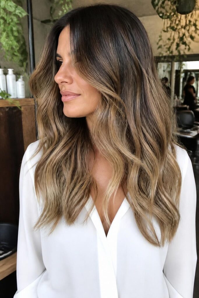 Bronde ombre with balayage highlights