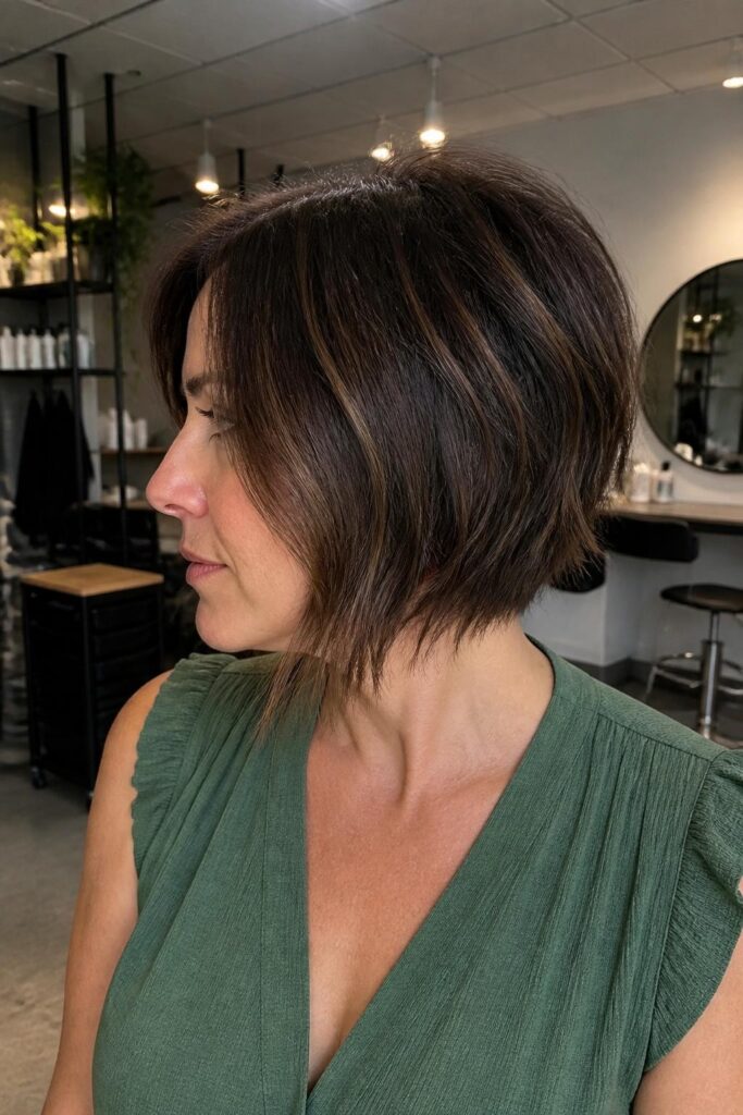 Choppy bob with graduated layers