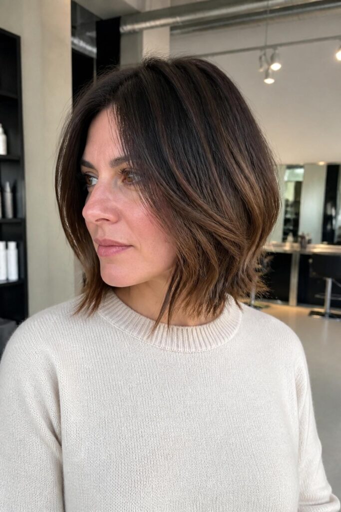 Choppy bob with long layers