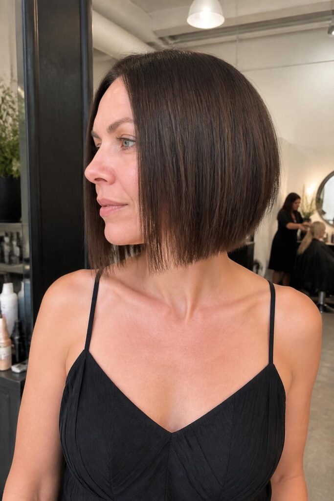 Choppy bob with straight texture