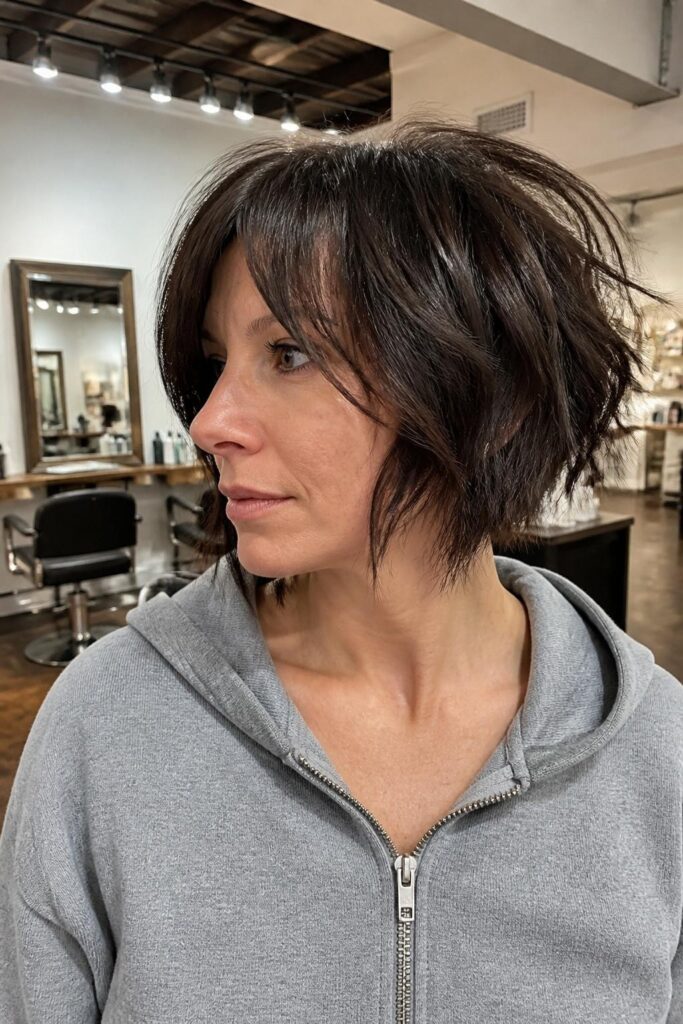 Choppy bob with tousled texture
