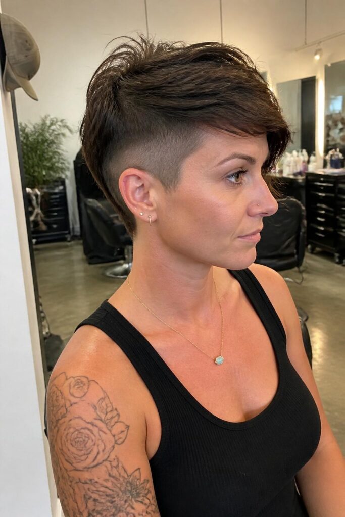 Choppy bob with undercut