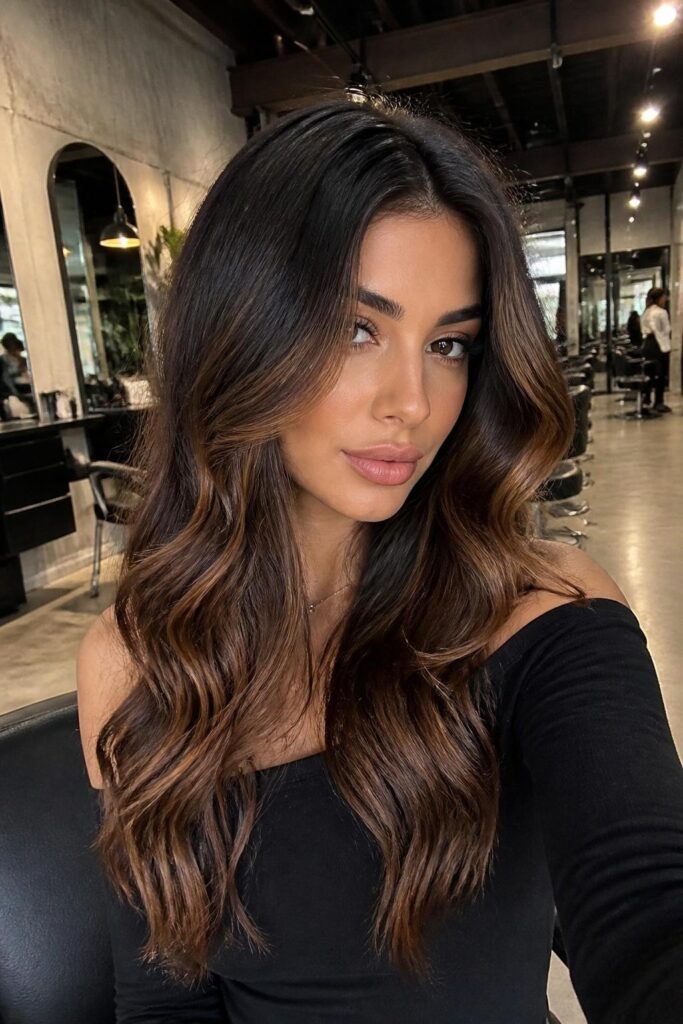 Cinnamon highlights for olive skin