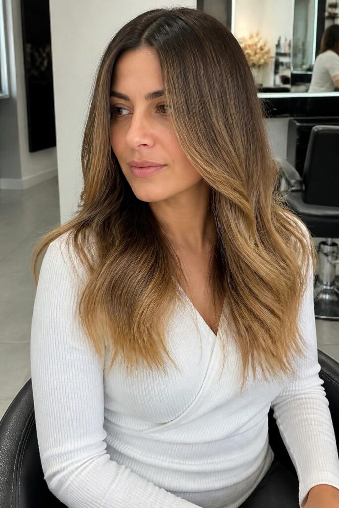 Classic brown to blonde ombre