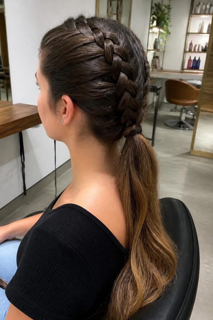 Classic french braid ponytail