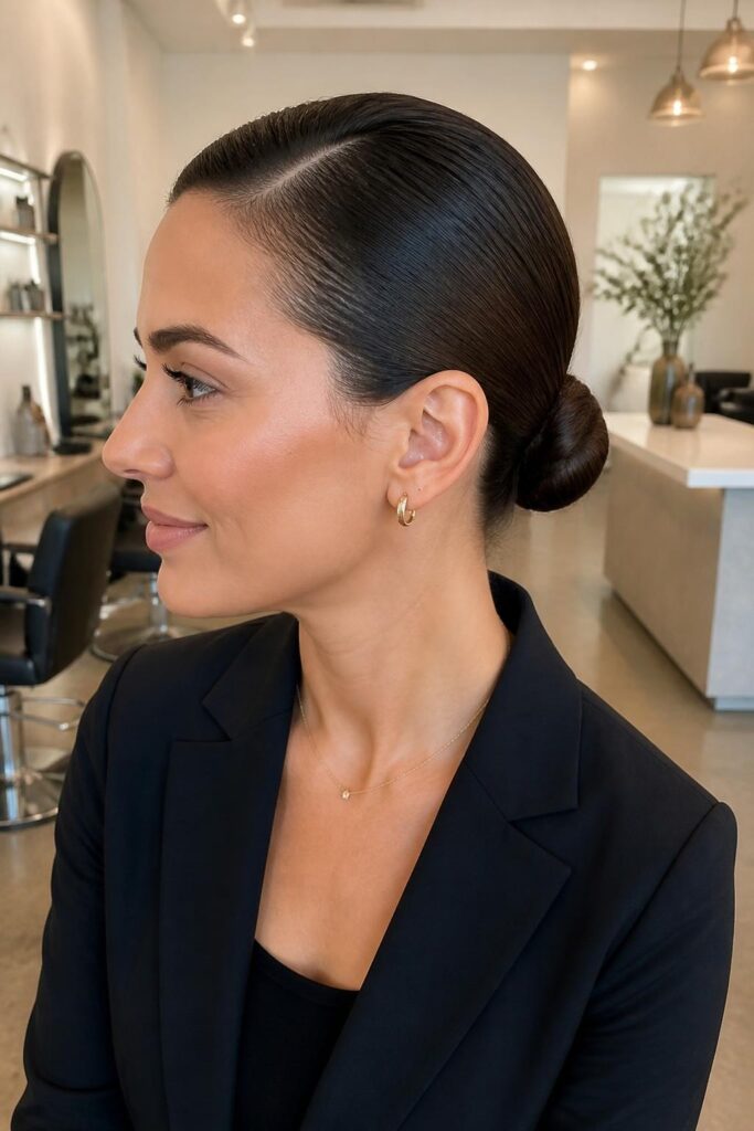 Classic sleek low bun