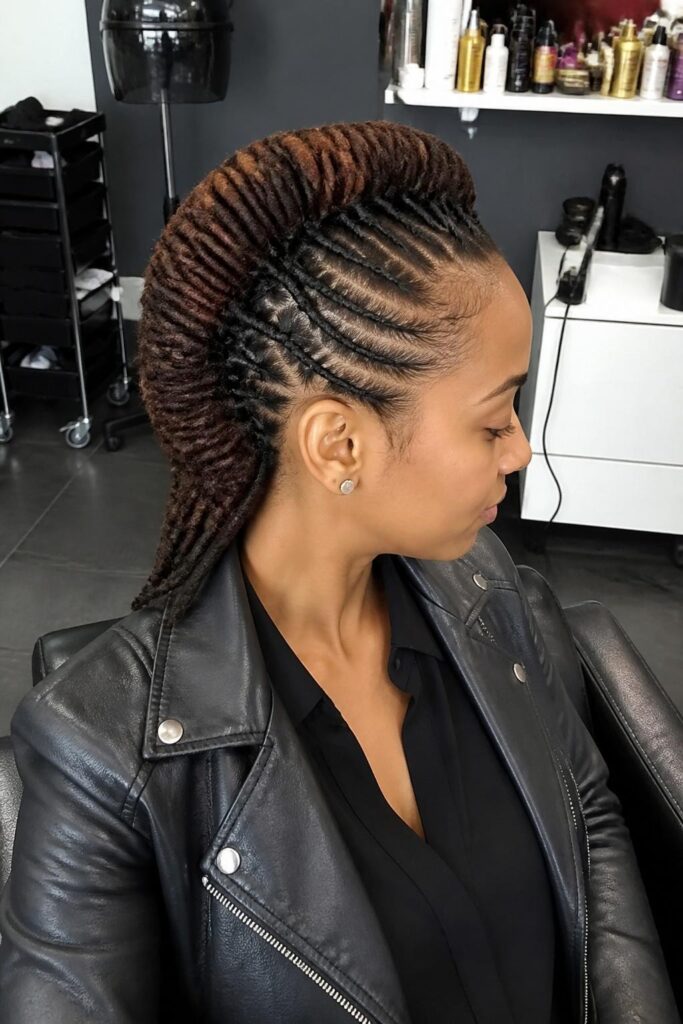 Cornrow rasta braided mohawk