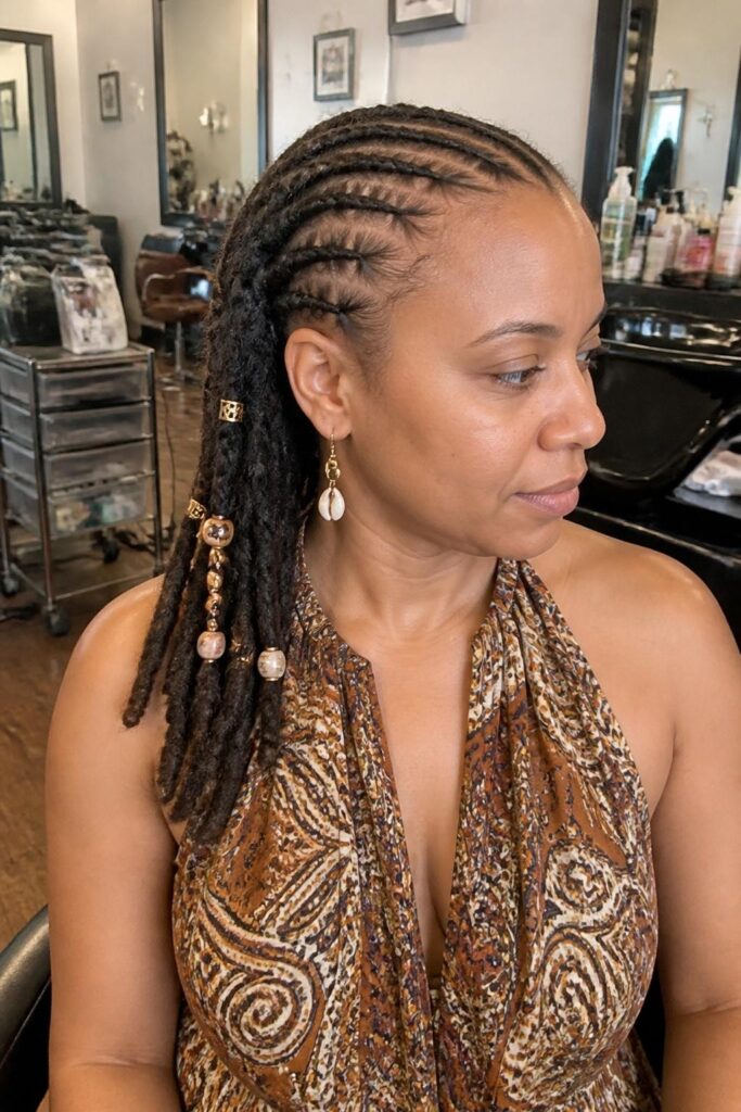 Cornrow rasta with beaded accents