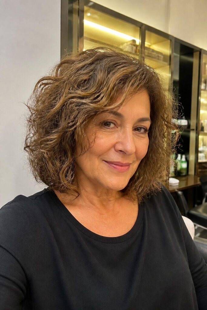 Curly bob with layers