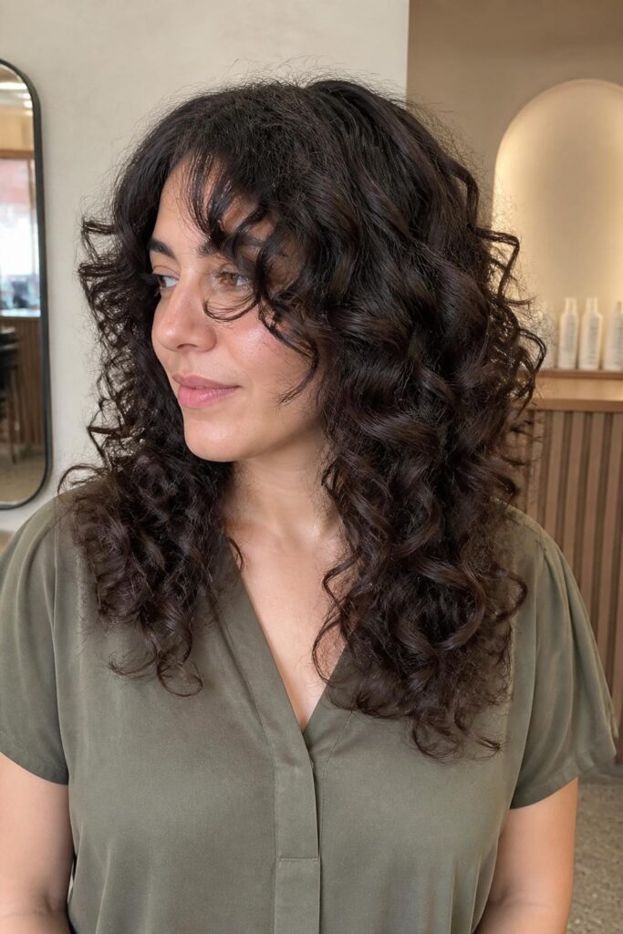 Curly butterfly cut