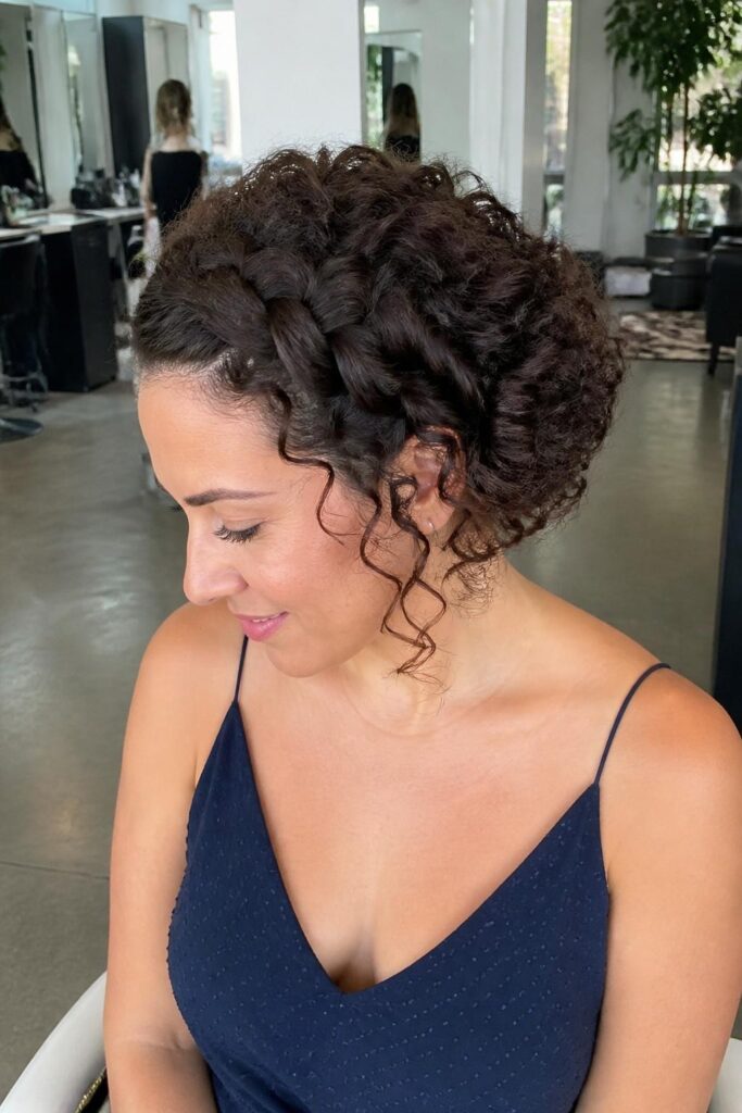 Curly crown braid