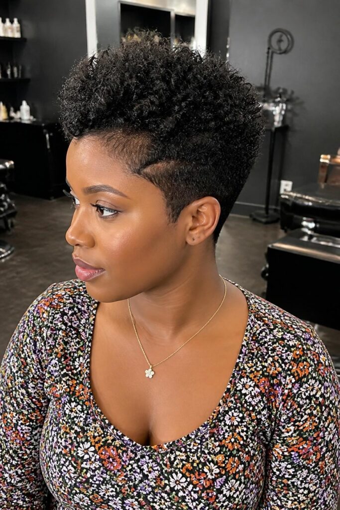 Curly pixie cut