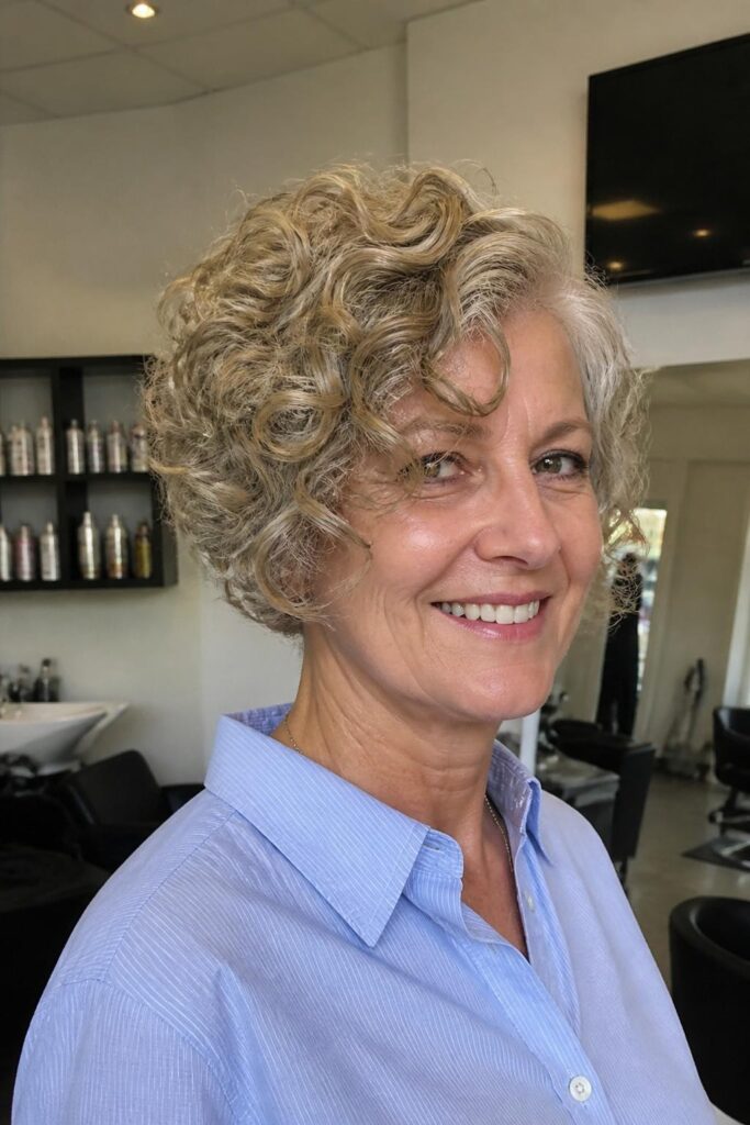 Curly wedge cut