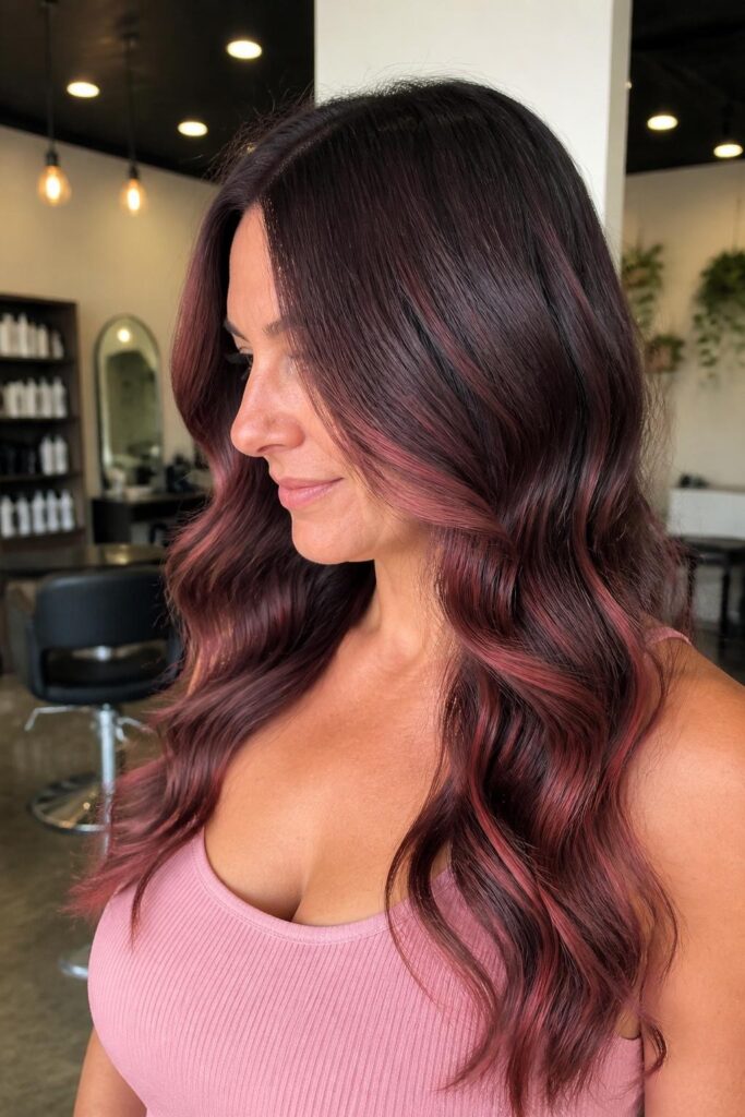 Dark cherry coke with rose gold accents