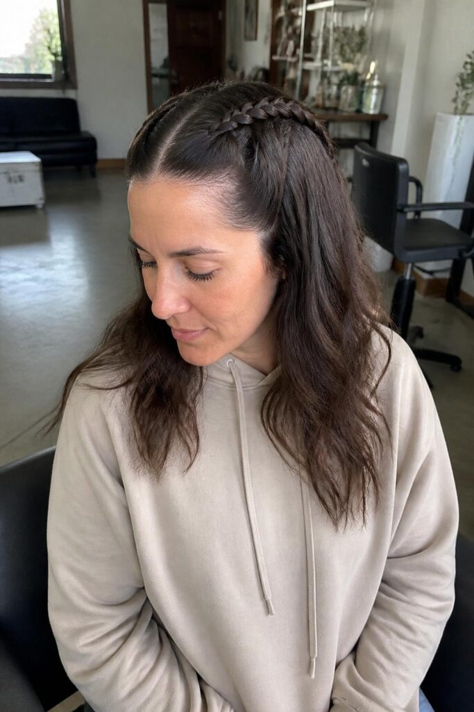 Double dutch braids half up