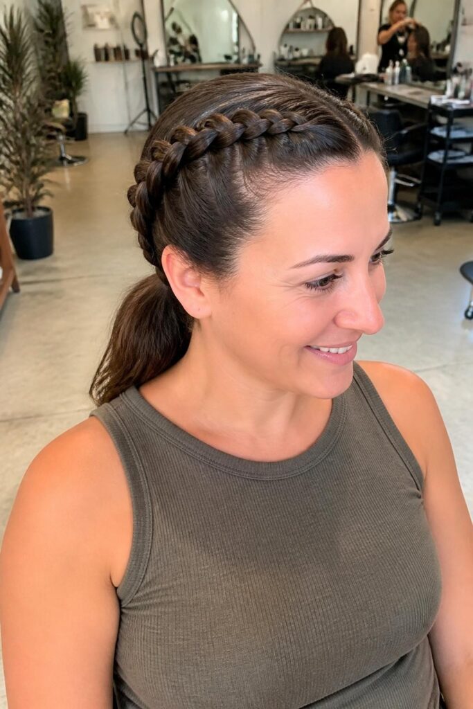 Double french braid ponytail