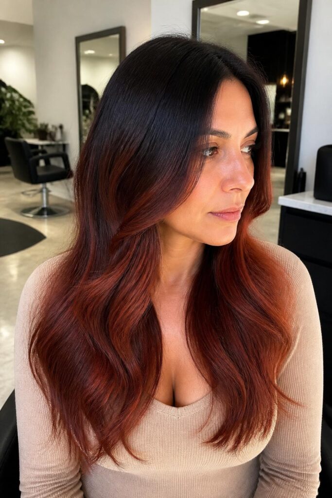 Espresso to mahogany ombre
