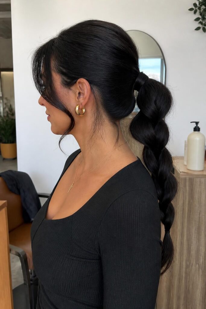 Faux braid ponytail
