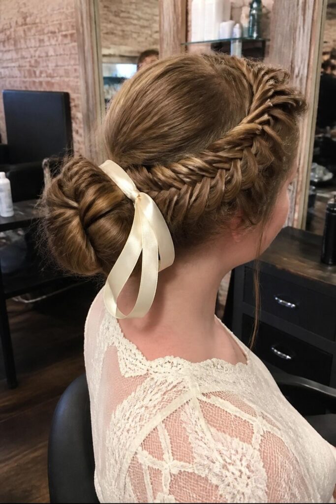 Fishtail braid updo