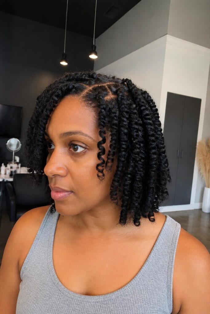 Flat twist out with defined ends