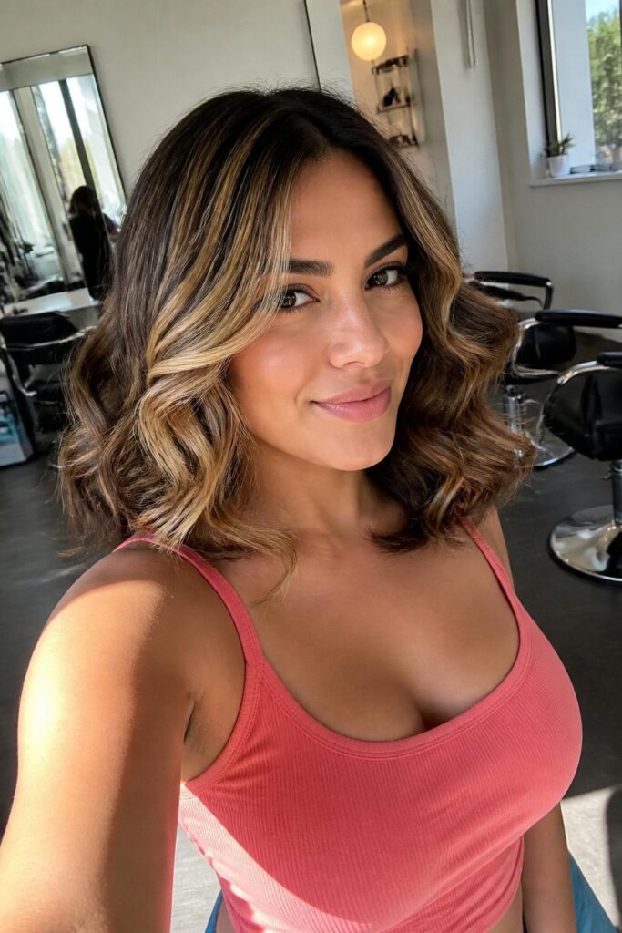Golden highlights for medium neutral skin