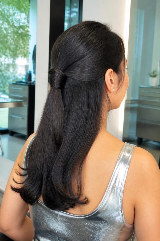 Half pony with a knotted detail