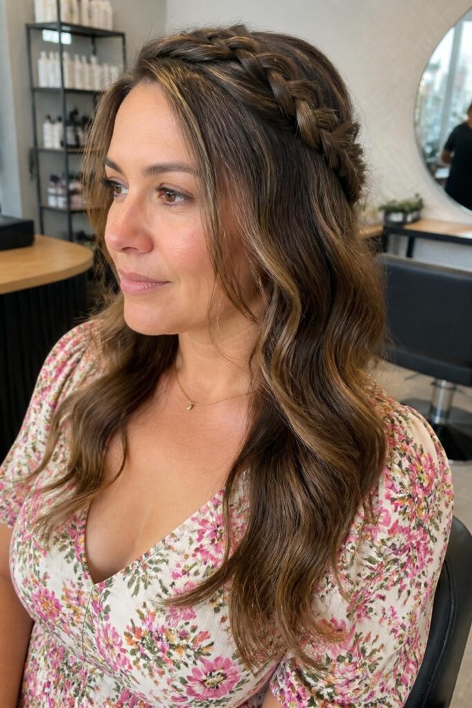 Half-up half-down with braids