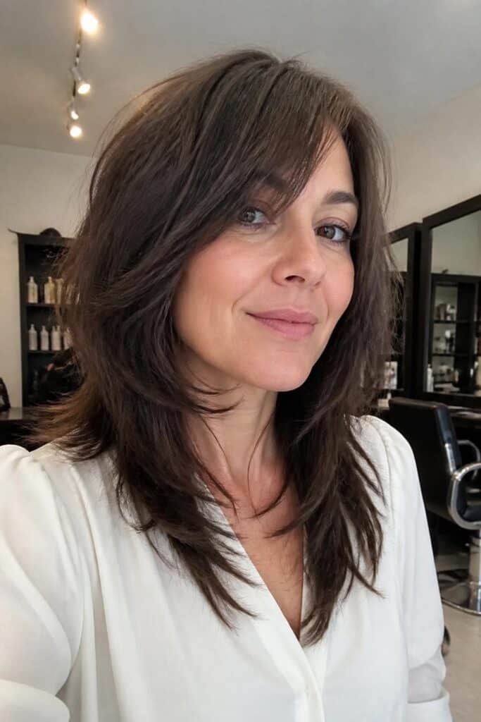 Heart face shaggy layers with long bangs 683x1024 1