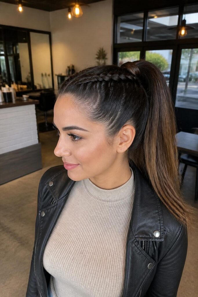 High french braid ponytail