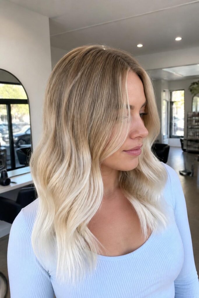 Honey blonde to platinum ombre