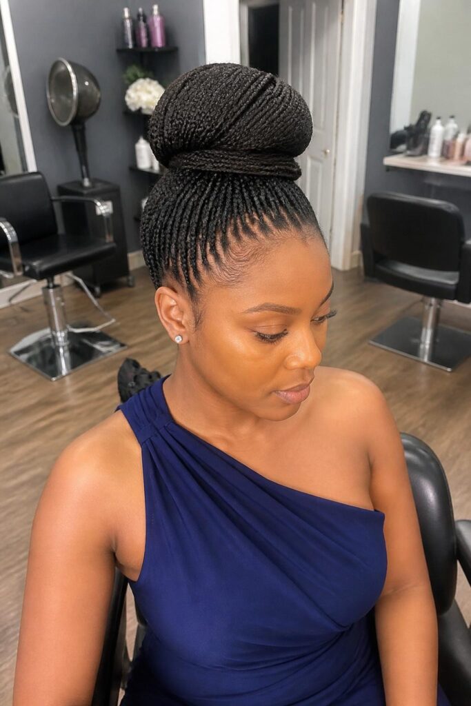 Large knotless braids with a wrap around style