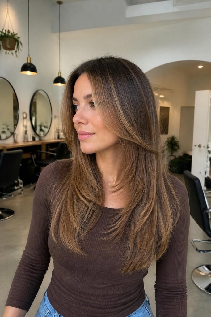 Long layers with face-framing pieces