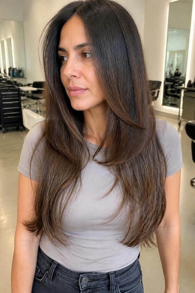 Long layers with wispy ends