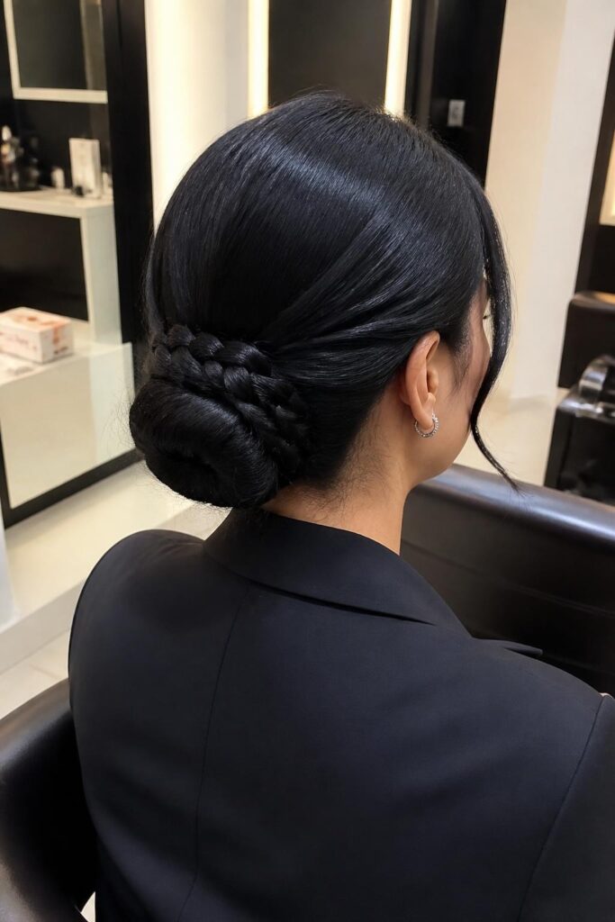 Low braided bun