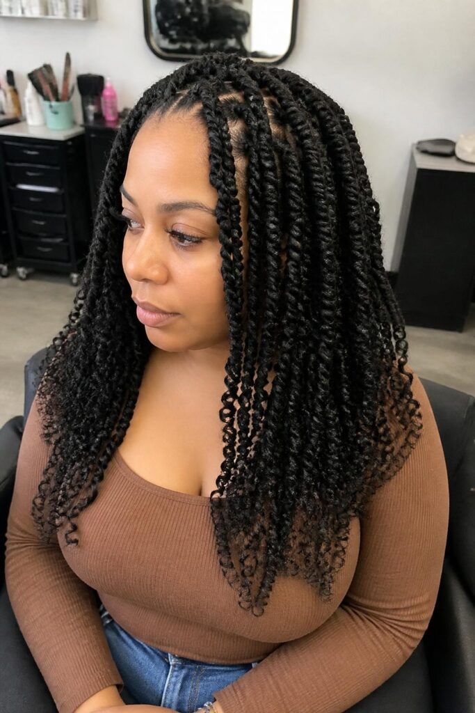Marley twists with curly ends
