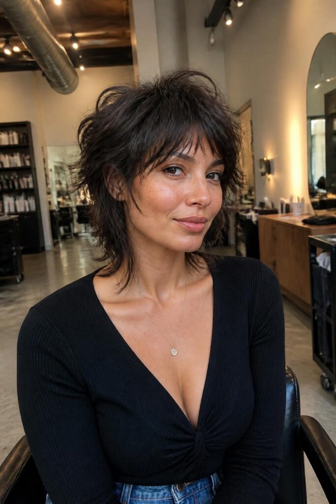 Messy short wolf cut for low-maintenance styling