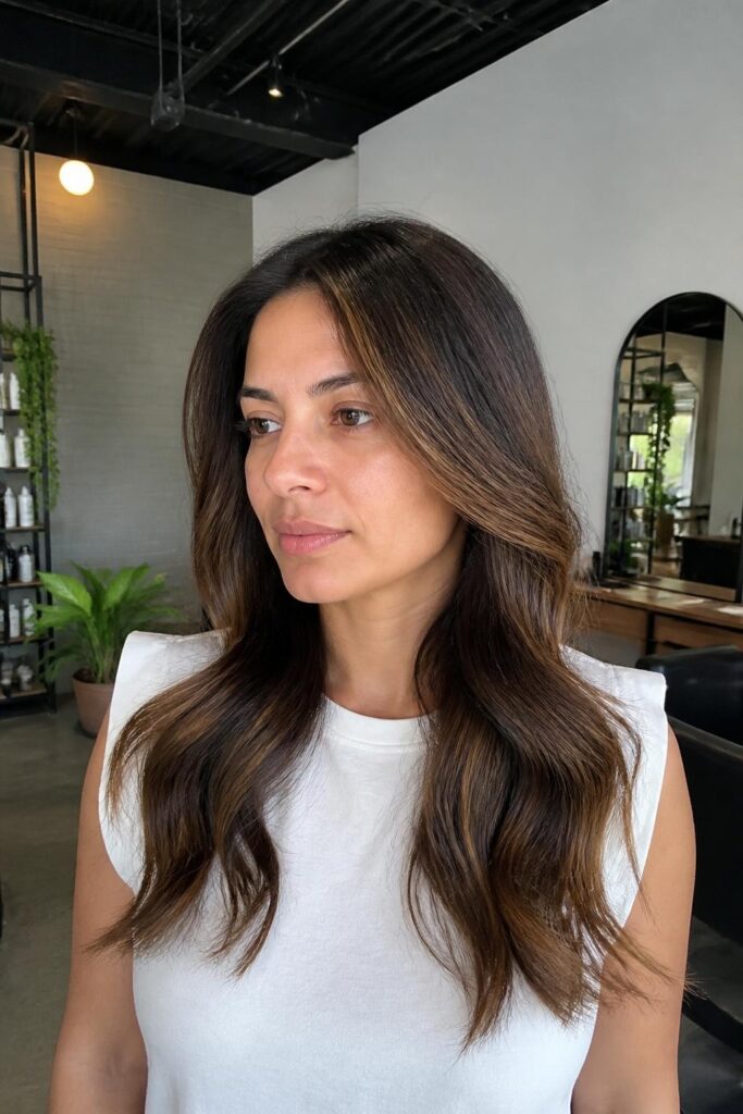 Mocha brown with gold highlights